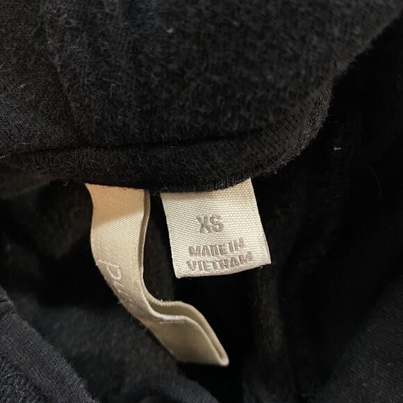 J Jill PURE JILL Pullover Velour Hoodie Sweatshirt Long Sleeve Black XS 46-2 - Picture 9 of 12